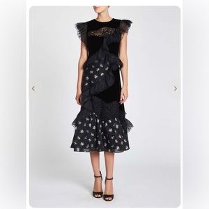 Rebecca Taylor Floral Jacquard Velvet Dress Size 0
